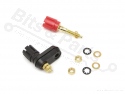 Laboratoriumconnector / aansluitklem banaanplug dubbel zwart/rood